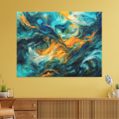 Landschaft des kosmischen Ozeans - Abstrakte Farbe Leinwanddruck (Insitu (Wohnzimmer))