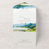 Landschaft des Lake Village Landschaft Hochzeit QR All In One Einladung (Außenbereich)