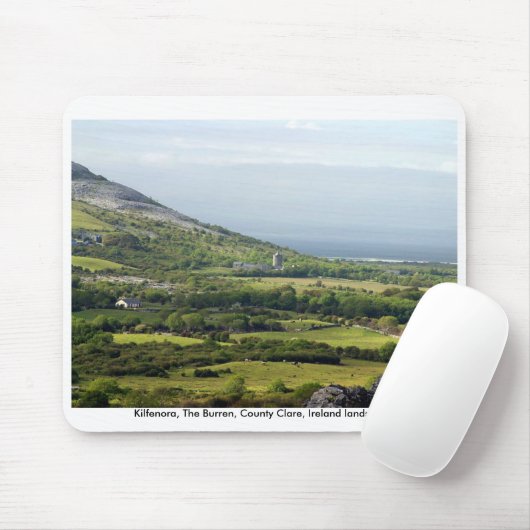 Landschaft des ländlichen Irlands, The Burren, Gra Mousepad (Mit Mouse)