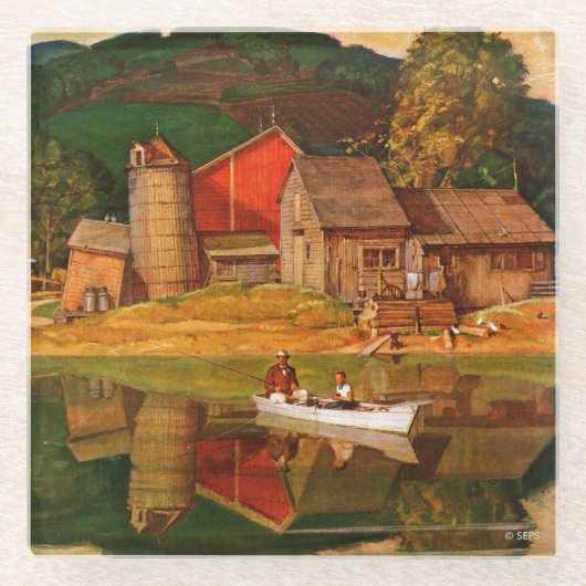 Landschaft des Landschaftsparks von Mead Schäffer Glasuntersetzer (Vorderseite)