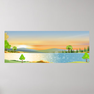 Landschaft des Naturfrühlings Poster
