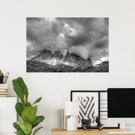 Landschaft des Passo Sellla Poster (Heimbüro)
