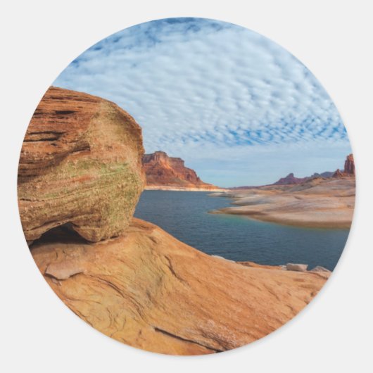 Landschaft des Powell-Sees Runder Aufkleber (Vorderseite)