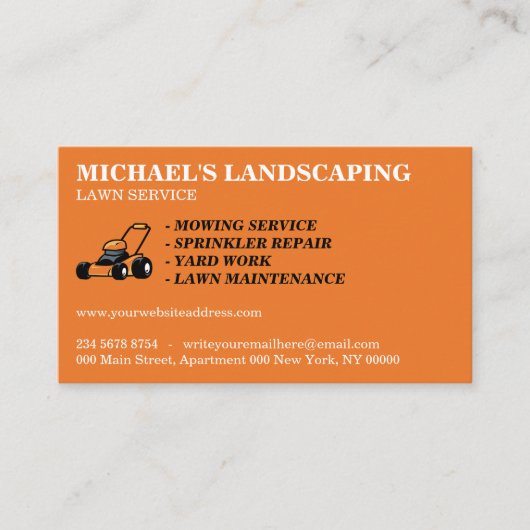 Landschaft des Rasendienstes Visitenkarte (Vorderseite)