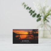 Landschaft des Sees, Fischer, Fischereiladen Visitenkarte (Stehend Vorderseite)