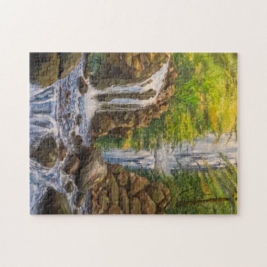Landschaft des Wasserfalls Puzzle (Horizontal)