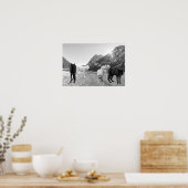 Landschaft des weißen Schwarzen Wolfs Poster (Küche)