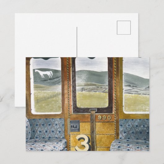 Landschaft des Zuges durch Eric ravilious Postkarte (Vorne/Hinten)