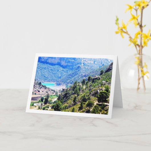 Landschaft Domeño Viejo in Valencia, Spanien Karte (Gelbe Blume)