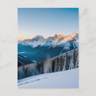 Landschaft eines schneebedeckten Berges Postkarte