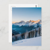 Landschaft eines schneebedeckten Berges Postkarte (Vorne/Hinten)