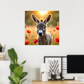 Landschaft Esel neugierige Augen friedliche Kunst Poster (Heimbüro)