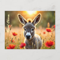 Landschaft Esel neugierige Augen friedliche Kunst