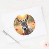 Landschaft Esel neugierige Augen friedliche Kunst Runder Aufkleber (Umschlag)