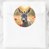 Landschaft Esel neugierige Augen friedliche Kunst Runder Aufkleber (Tasche)