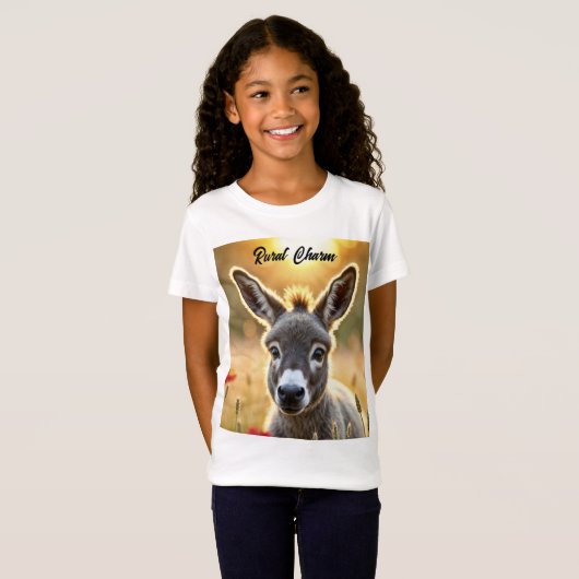 Landschaft Esel neugierige Augen friedliche Kunst T-Shirt (Vorne ganz)