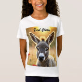 Landschaft Esel neugierige Augen friedliche Kunst T-Shirt (Vorderseite)