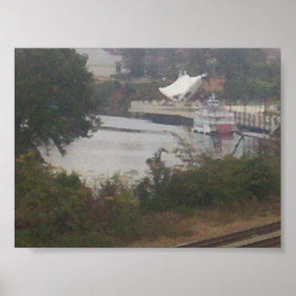 Landschaft, Fähre mit einem Gegenstand Poster