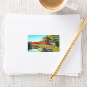 Landschaft Fluss Bäume Fine Art Adressaufkleber