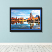 Landschaft Fluss im Herbst Canvas Print Leinwanddruck (Insitu (Holzboden))