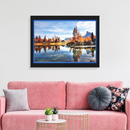 Landschaft Fluss im Herbst Canvas Print Leinwanddruck (Insitu (Wohnzimmer))