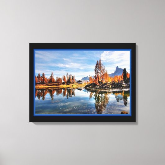 Landschaft Fluss im Herbst Canvas Print Leinwanddruck (Vorderseite)