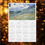 Landschaft Frankreich Vincent Van Gogh 2025 Kalend Magnetkarte<br><div class="desc">Benutzerdefiniert, einfach schlicht, schwarz und weiß, 2025 Volljahr, Bürodekoration im Zuhause-Raum, cool, dünn, Postkartengröße, Reise-/Landschafts-/Natur-/Vintage Kunstliebhaber und Van Gogh-Kenner's jährlicher Kalendermagnet, für jede Magnetfläche auf Zuhause oder im Büro, mit einem wunderschönen Meisterwerk, farbenfroh, detailliertes Vintages Öl auf Leinwand Malerei, von Vincent van Gogh, von Landschaft von Saint-Rémy - eine bergige...</div>