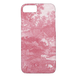 Landschaft Franzosen Pink Toile de Jouy Shabby iPhone 8/7 Hülle