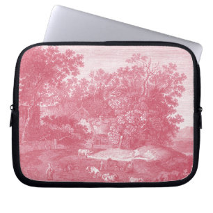 Landschaft Franzosen Pink Toile de Jouy Shabby Laptopschutzhülle