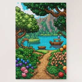 Landschaft für das Abenteuer in Pixel Art Puzzle