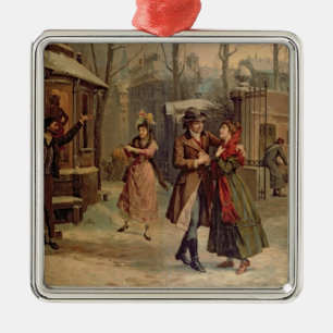 Landschaft für die Szene mit Mimi und Rodolfo Silbernes Ornament
