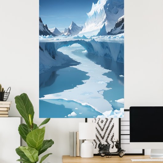 Landschaft gefroren mit Eisbogen Poster (Heimbüro)