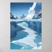 Landschaft gefroren mit Eisbogen Poster (Vorne)