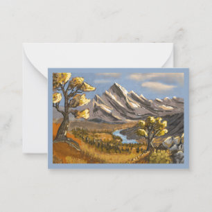 Landschaft Gemälde auf Grußkarte. Mitteilungskarte