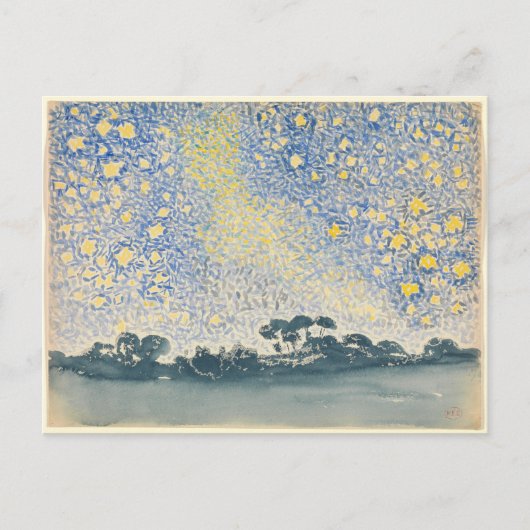 Landschaft Henri-Edmond mit Sternen Postkarte (Vorderseite)