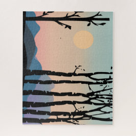 Landschaft Hügel & Bäume Puzzle