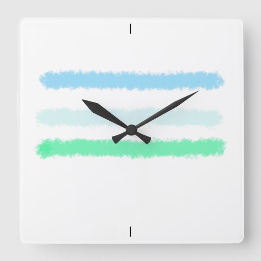 Landschaft im Abstrakten. Quadratische Wanduhr (Vorderseite)