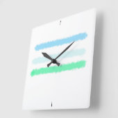 Landschaft im Abstrakten. Quadratische Wanduhr (Winkel)