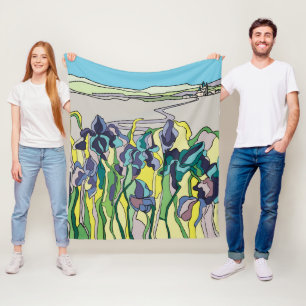Landschaft im Bleiglasstil Fleecedecke