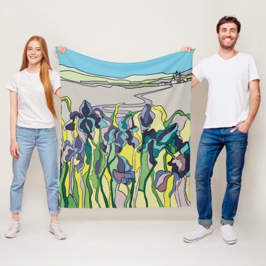 Landschaft im Bleiglasstil Fleecedecke (Beispiel)