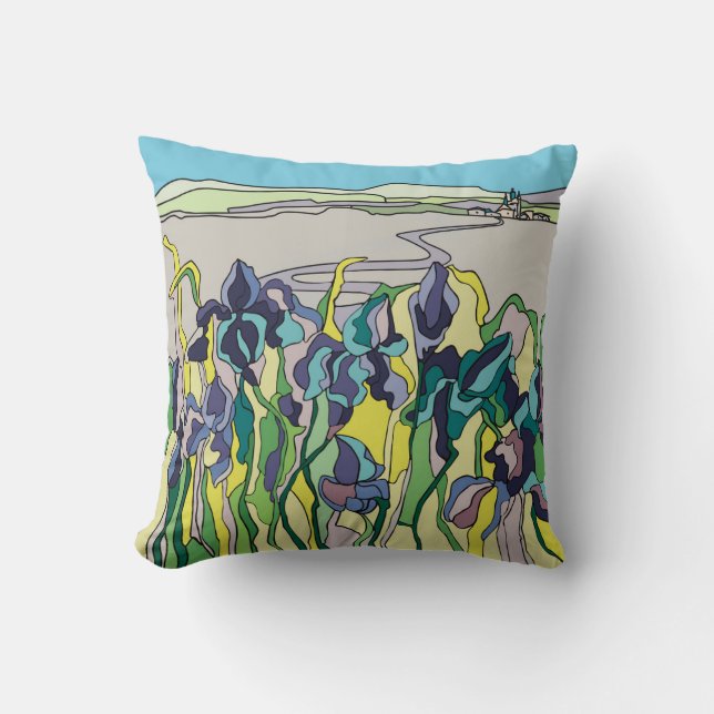 Landschaft im Bleiglasstil Kissen (Vorderseite)