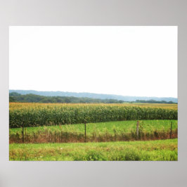 Landschaft im Cornfield mit Bäumen auf Horizont 16 Poster