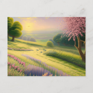 Landschaft im Frühjahrsgärten Postkarte