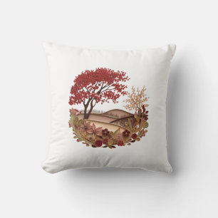 Landschaft im Herbst Quilling-Effekt-Design Kissen