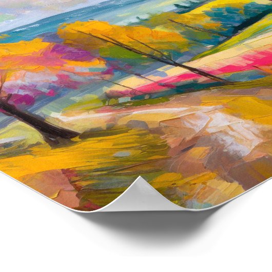 Landschaft im ländlichen Raum Moderne Abstrakte Ku Poster (Ecke)