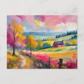 Landschaft im ländlichen Raum Moderne Abstrakte Ku Postkarte (Vorderseite)