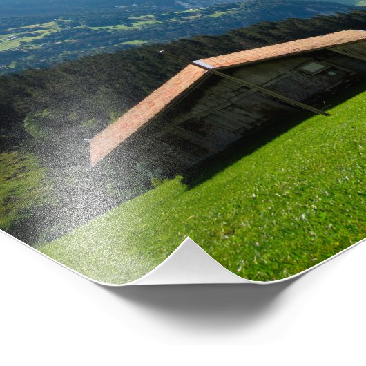 Landschaft im Lauterbrunnen Tal der Schweiz Fotodruck (Ecke)