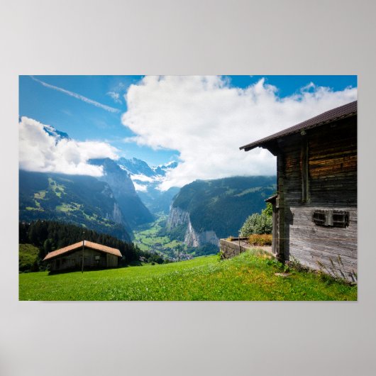 Landschaft im Lauterbrunnen Tal der Schweiz Poster (Vorne)