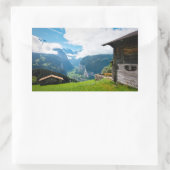 Landschaft im Lauterbrunnen Tal der Schweiz Rechteckiger Aufkleber (Tasche)