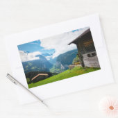 Landschaft im Lauterbrunnen Tal der Schweiz Rechteckiger Aufkleber (Umschlag)